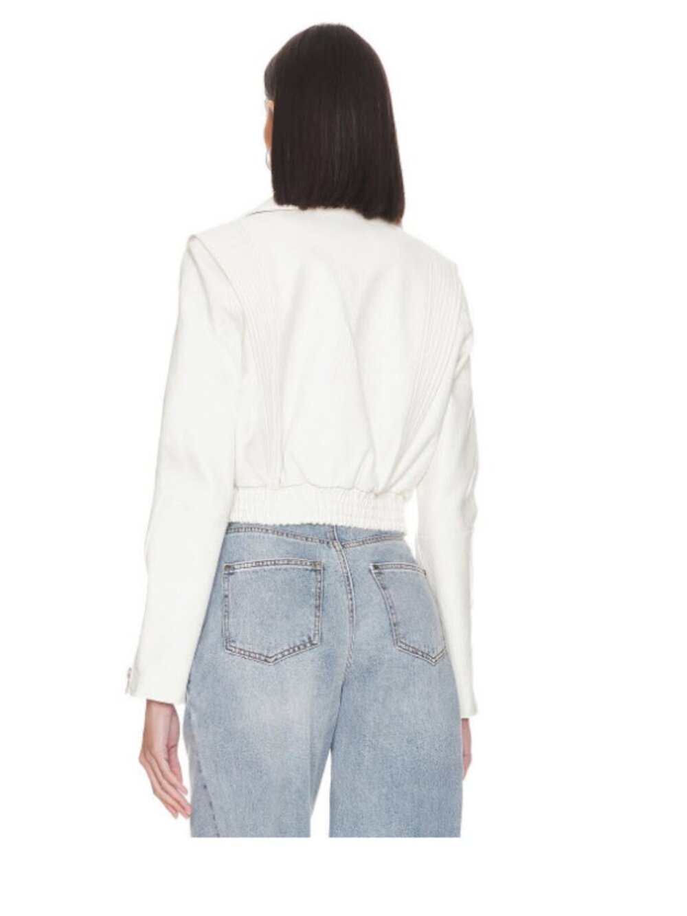 Womens Blank NYC (Item- 70) White Faux Leather Zip Moto Jacket M - Picture 2 of 16